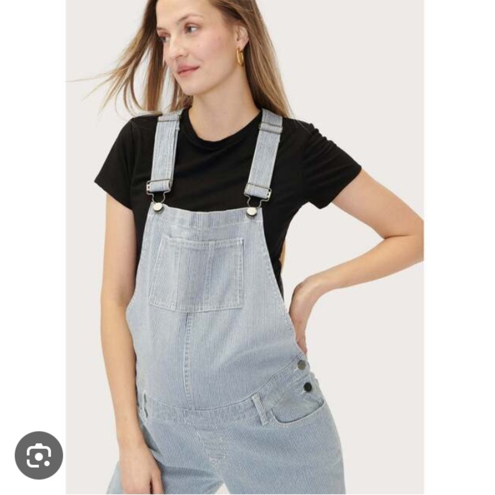 Hatch Railroad Stripe Denim Overalls 2